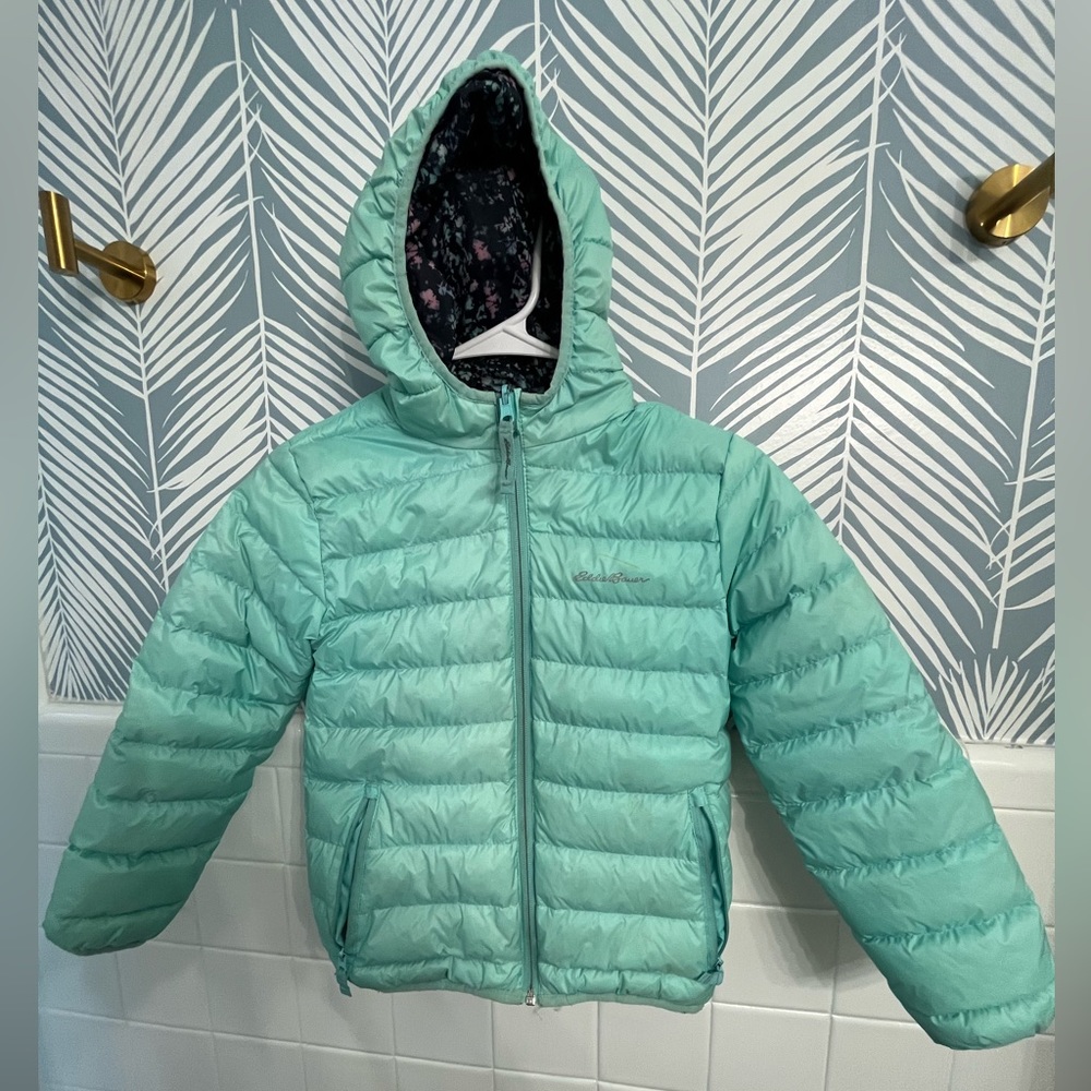 Eddie Bauer reversible kids puffer, size s 7-8